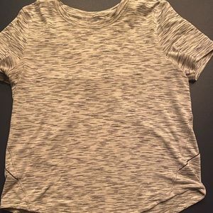 Lululemon Grey and White Heathered Top